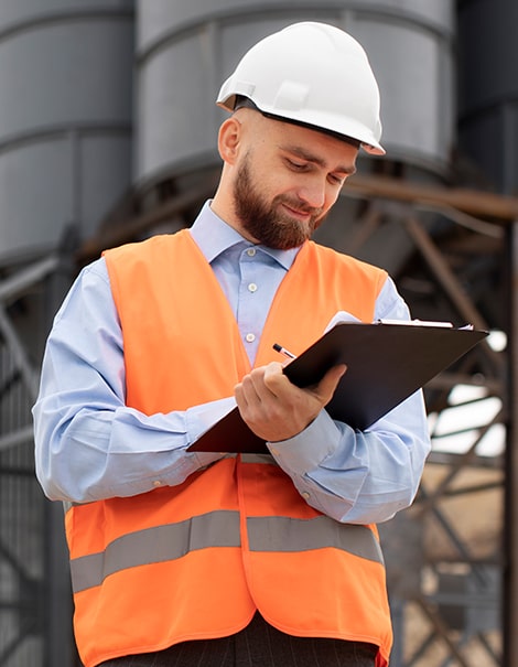 Chef de chantier Proxima Construction vérifiant un projet de rénovation dans le canton de Vaud
