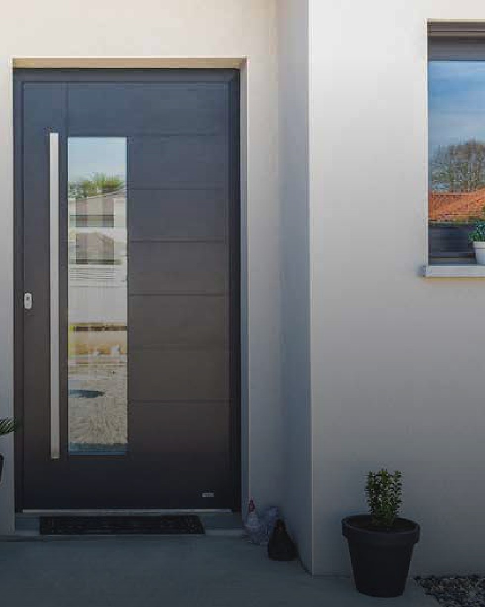 Porte d'entrée en aluminium anthracite